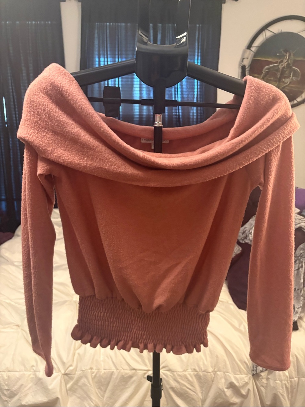 Moa Moa Dusty Rose Off-Shoulder Sweater